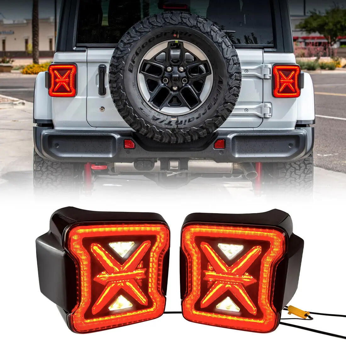 

Smoked LED Tail Lights w/Brake Reverse Turn Signal for 07-18 Jeep Wrangler JK JKU