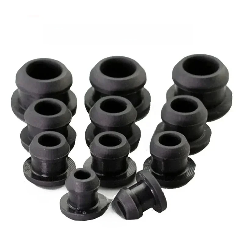 Caoutchouc de Silicone de qualité alimentaire conique Snap-on Type T bouchon bouchons d'extrémité insère des tubes bonde 2.5-50.6mm noir