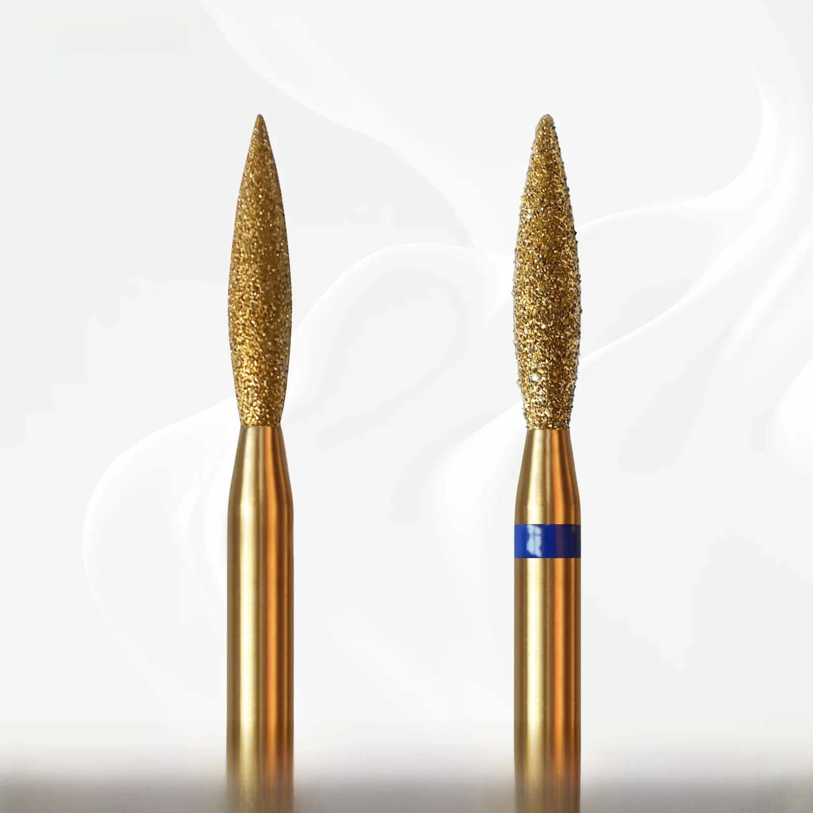 HYTOOS 2mm longue flamme cuticule propre foret à ongles, titane russe diamant ongles Bits peau morte nettoyant pour ongles accessoires outil