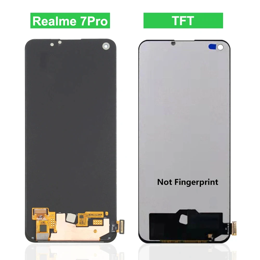 For Realme 7Pro Display Screen, For OPPO Realme 7 Pro RMX2170 Lcd Display Digital Touch Screen with Frame Assembly Replacement