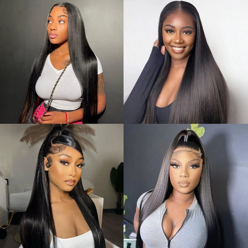 Straight Hd Lace Front Human Hair Wigs For Black Women 32 Inch Glueless 13x4 13x6 Lace Frontal Wig Pre Plucked with Baby Hair