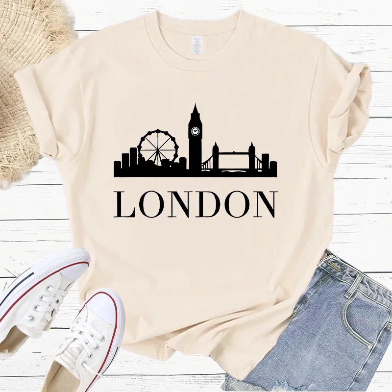 London United Kingdom England City Fashion Sports Women's T-Shirt Harajuku Graphic Clothing Women's Top,Drop Ship