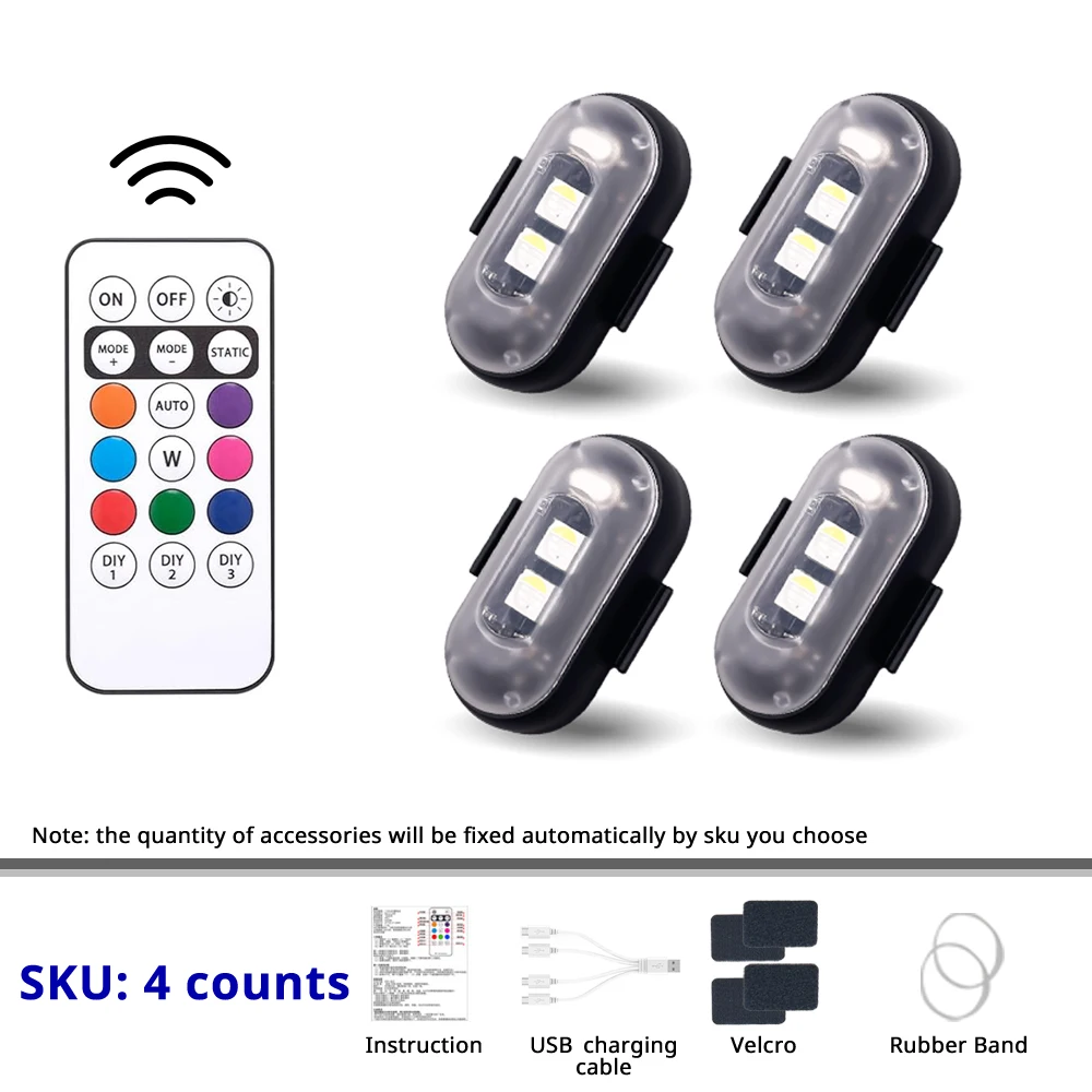 RGB Skateboard Scooter Light Underglow Kit Draadloze afstandsbediening LED 8-kleuren oplaadbare stroboscoop Ambient Night Riding Decor