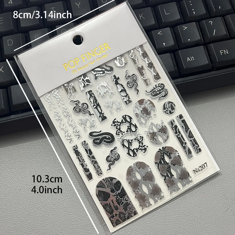 1pcs Sexy Snake Leopard Nail Art Self-adhesive Stickers Decals Animal Charm DIY Full Wrap Slider Manicure Decoration