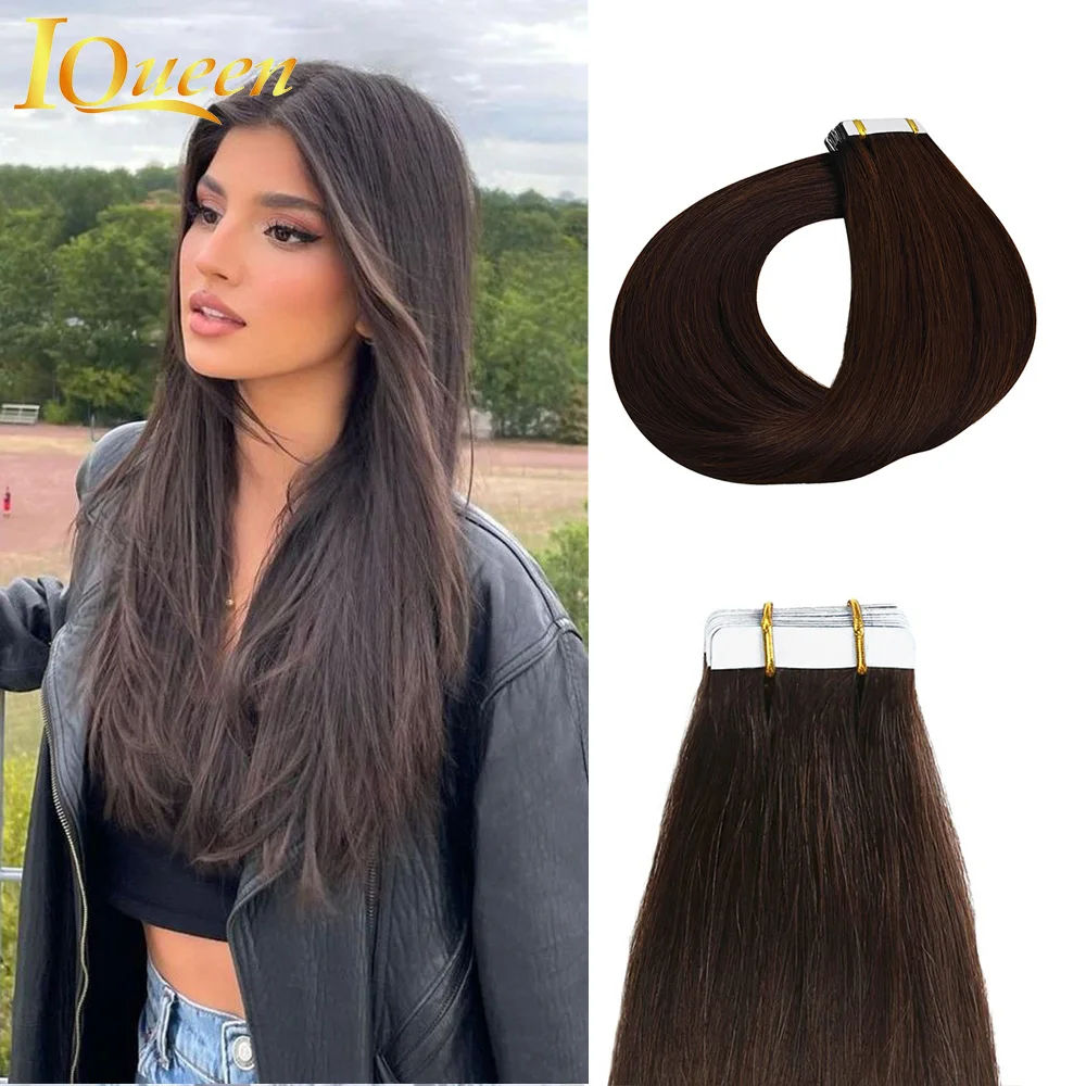 Tape In Hair Extensions Menselijk Haar Zwart Vrouwen Rechte Tape In Extensions Menselijk Haar Licht Onzichtbare Huid Inslag Dubbelzijdig