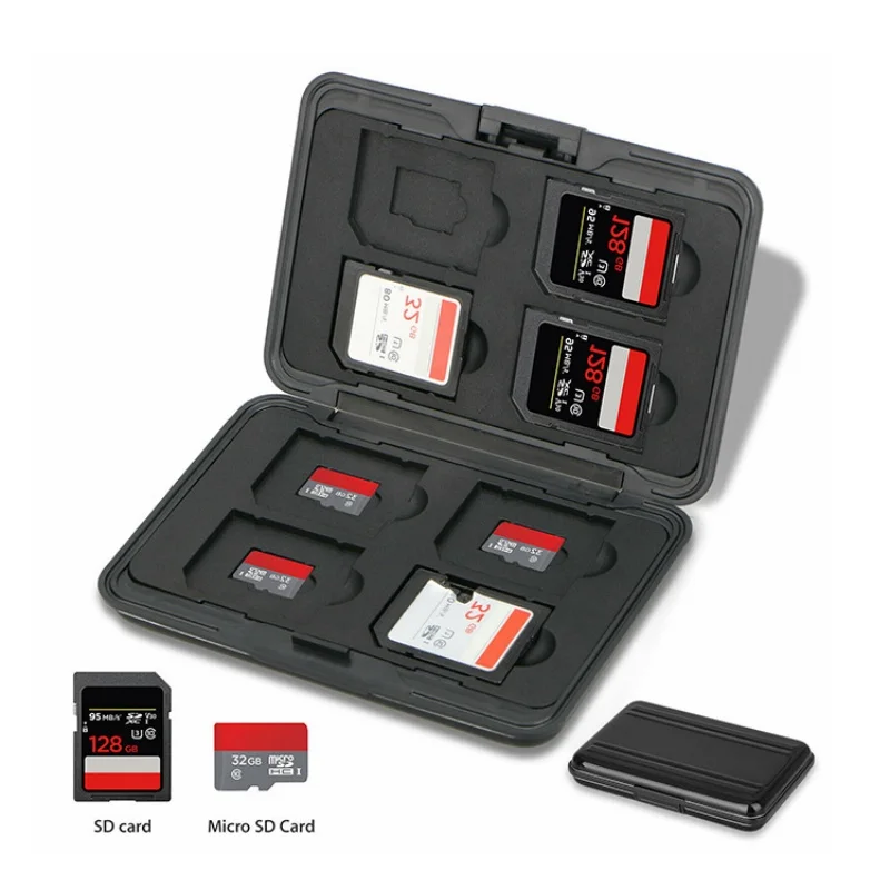 16 Slots Aluminum SD Card Case 8 SD 8 TF Micro SD Memory Card Holder Shockproof Protective Storage Case for Camera - view 2
