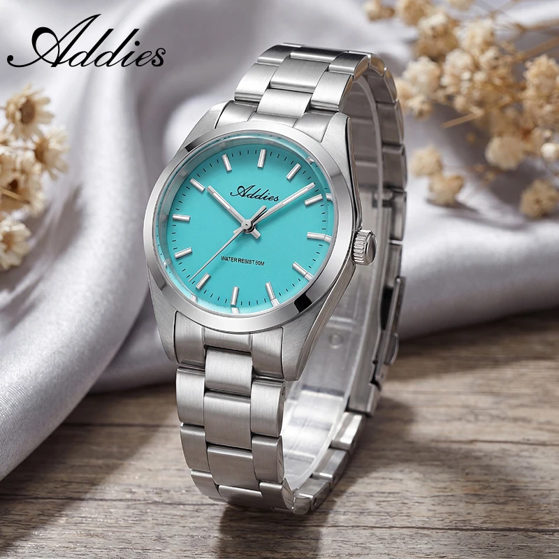ADDIES Quartz Woman Watches 31mm Sapphire Crystal 50m Waterproof Ladies Wristwatch 316L Stainless Steel Luminous Watch AW25903