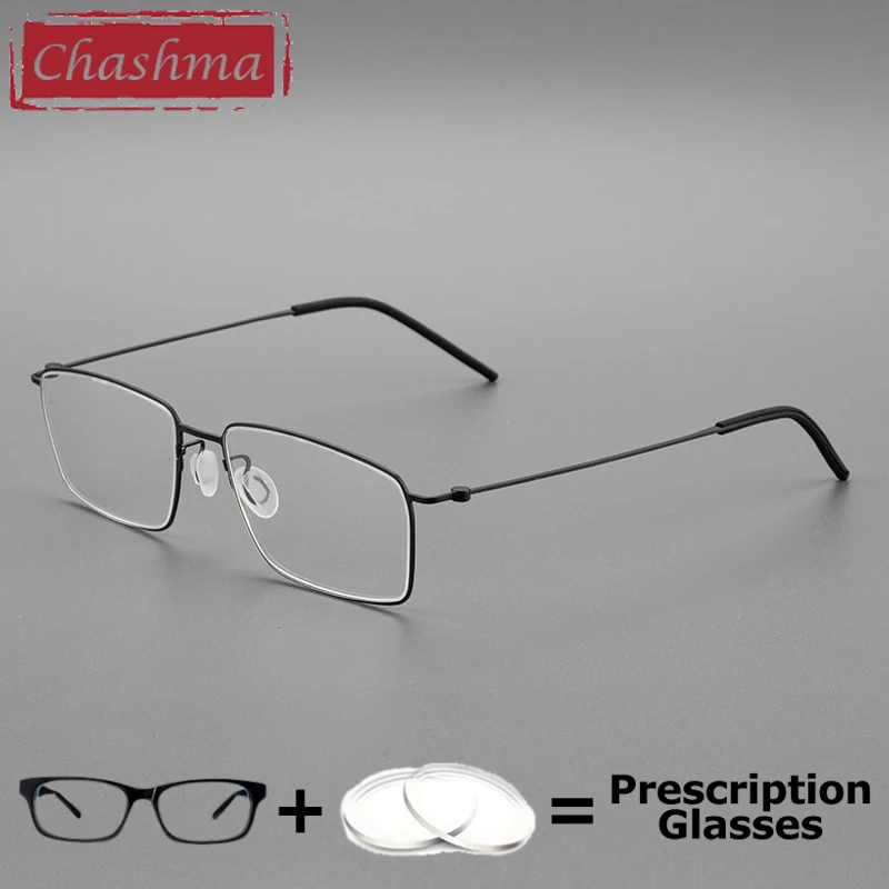 Chashma Men Pure Titanium Ultra Lightweight Brand Design Flexible Prescription Ready Eyeglasses Women Eyewear Spectacle