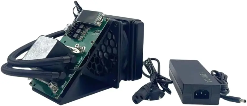 KIC nouveau Bitaxe Miner NerdQaxe ++ 4.8Th/s refroidisseur hydro liquide Bitcoin Miner avec alimentation-noir/Orange H5M0987CD2