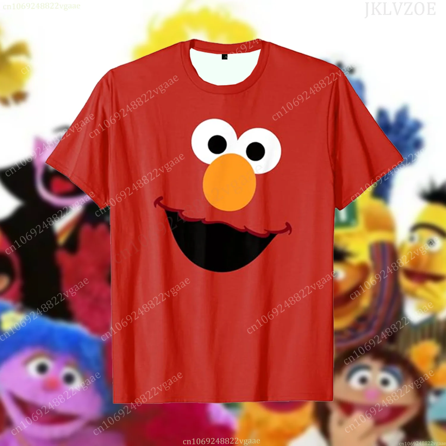 Tv Show Elmo T Shirt For Kids Boys Cartoon T-shirt Short Sleeve Top Sesame Tee Shirt Street Funny Clothes Girls Cookie Monster