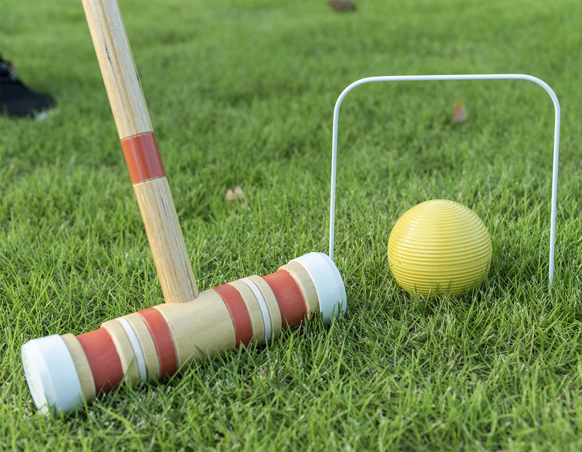 6人用クロッケーセット 木製マレット、カラーボール付き、大人 - Croquet Set Lawn のレビューと価格