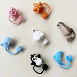 Cute Animal Straw Covers Cap For Stanley Cup Accessories Kawaii Silicone Straw Toppers 40oz 30oz Tumbler Cover For 10mm Straws