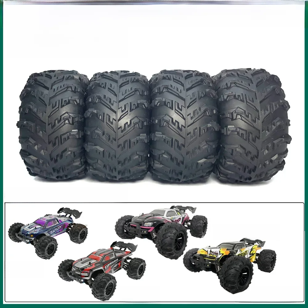 Pneus de roue de camion monstre hexagonaux de 12mm, pour SCY 16101 Pro 16102 Pro 1:16 14210 1:14 MJX, pièces de mise à niveau de voiture RC, 4 pièces/lot