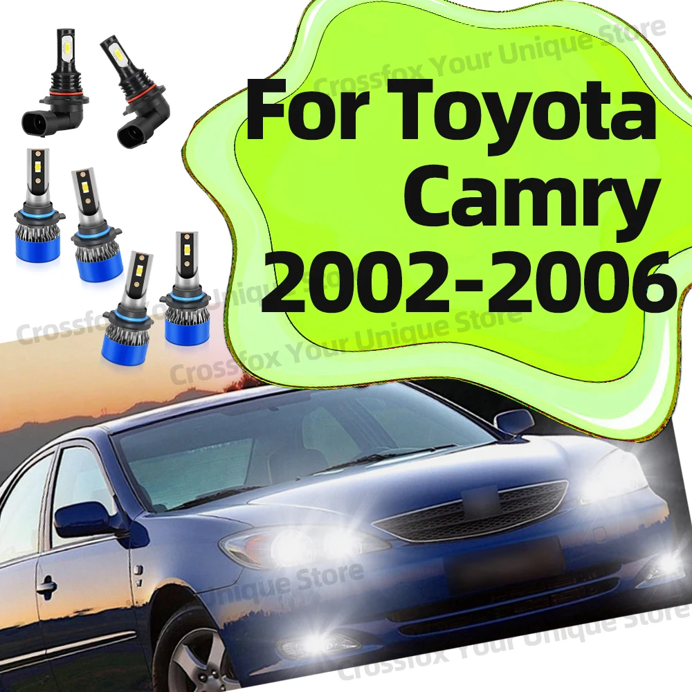 

2/6Pcs For Toyota Camry 2002 2003 2004 2005 2006 LED Car Headlight Bulbs High Low Beam 110W 20000LM Headlamps 6000K Fog Lampada