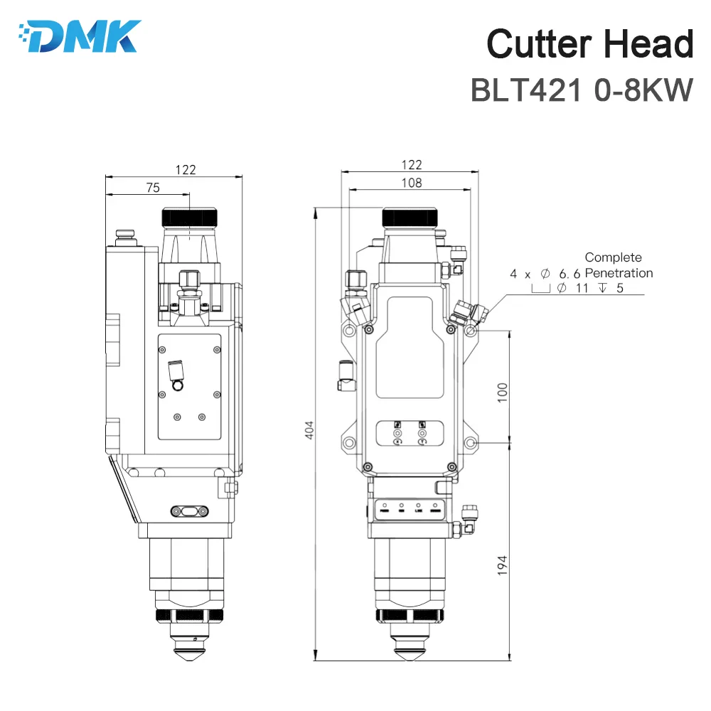 BOCHU BOCI Original Smart Cutting Head BLT421 0-8KW QBH & EOC Interface for Fiber Laser Cutting Machine
