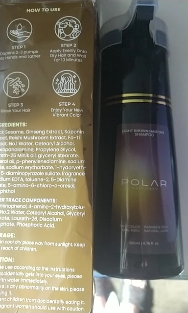Hair Dye Shampoo For Gray Hair For Women Men Natural Hair Dye Kit Semi Permanent Hair Dye Shampoo Black Brown Purple 200ml photo review