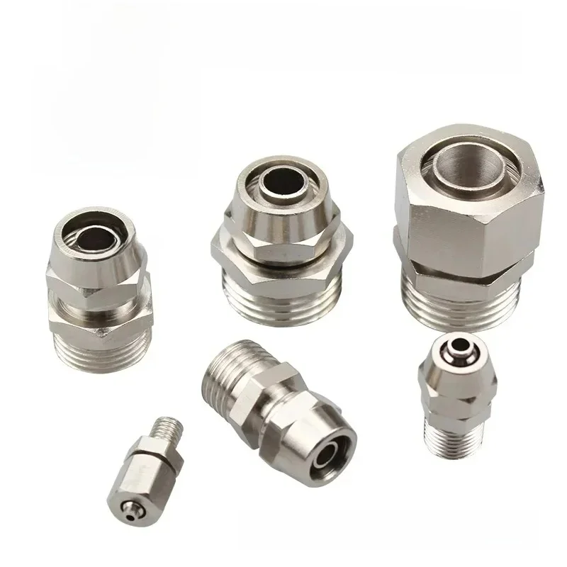 Connecteur à vis rapide en cuivre, raccords de tuyaux à joint torsadé rapide, composants pneumatiques PC, tube de tuyau de 4mm, 6mm, 8mm, 10mm, 12mm à 1/8mm, 1/4mm, 3/8mm, 1/2mm
