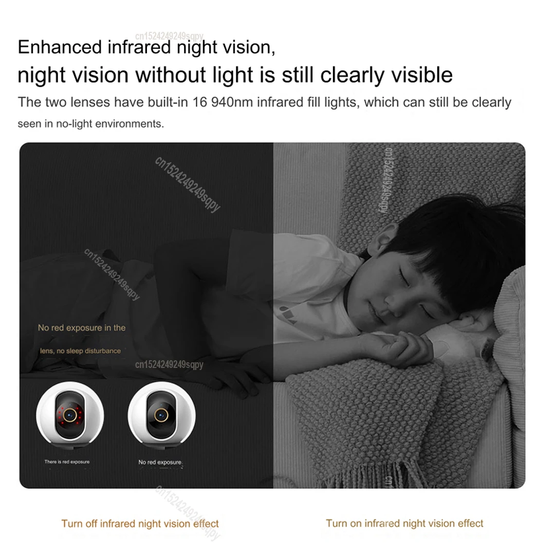 Xiaomi-cámara inteligente C500, dispositivo de seguridad con doble lente, detección de llanto de bebé, reconocimiento facial, PTZ, visión nocturna a todo Color de 360 °, novedad