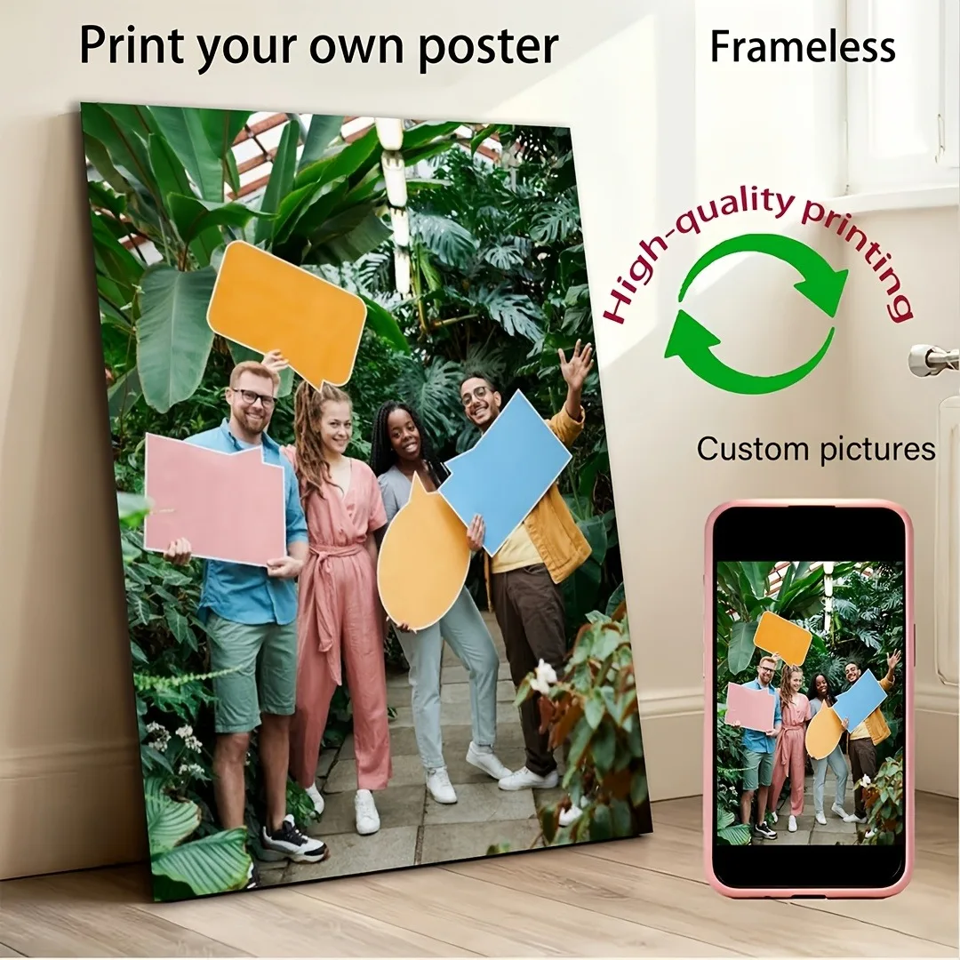 2D Canvas Painting, Custom Photo Canvas Painting, Upload Personalized Images, Suitable for Living Room and Bedroom Wall Decorati