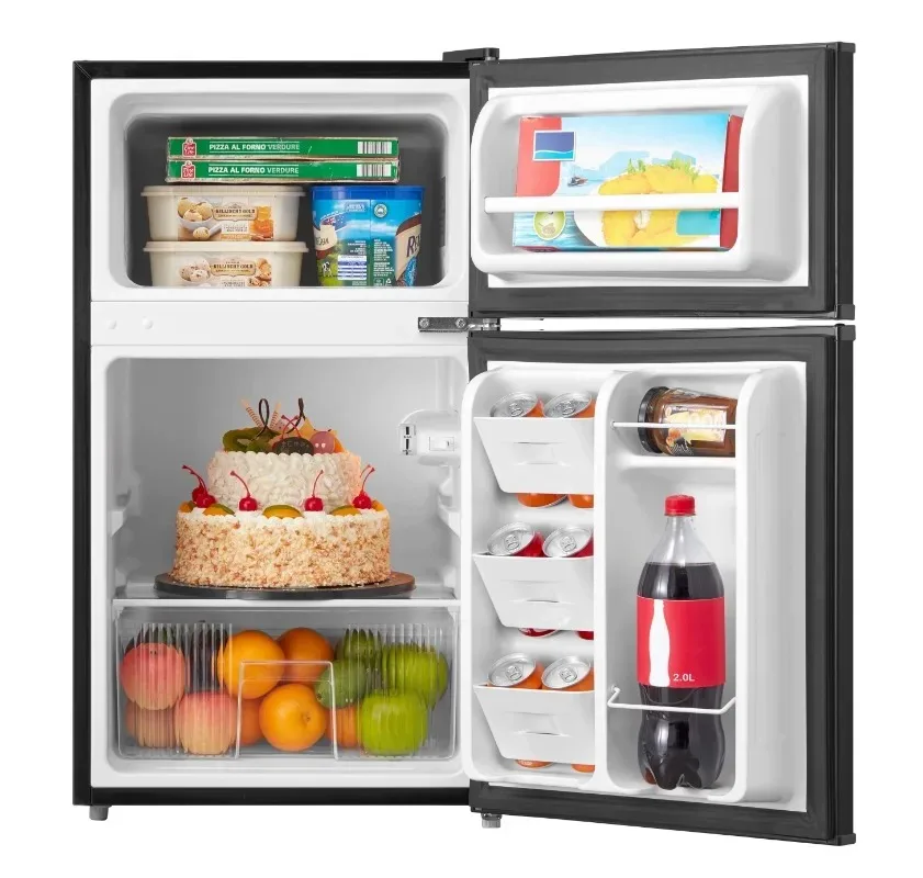 Arctic King 3.2 Cu ft Two Door Mini Fridge with Freezer, Black, E-Star, ARM32D5ABB