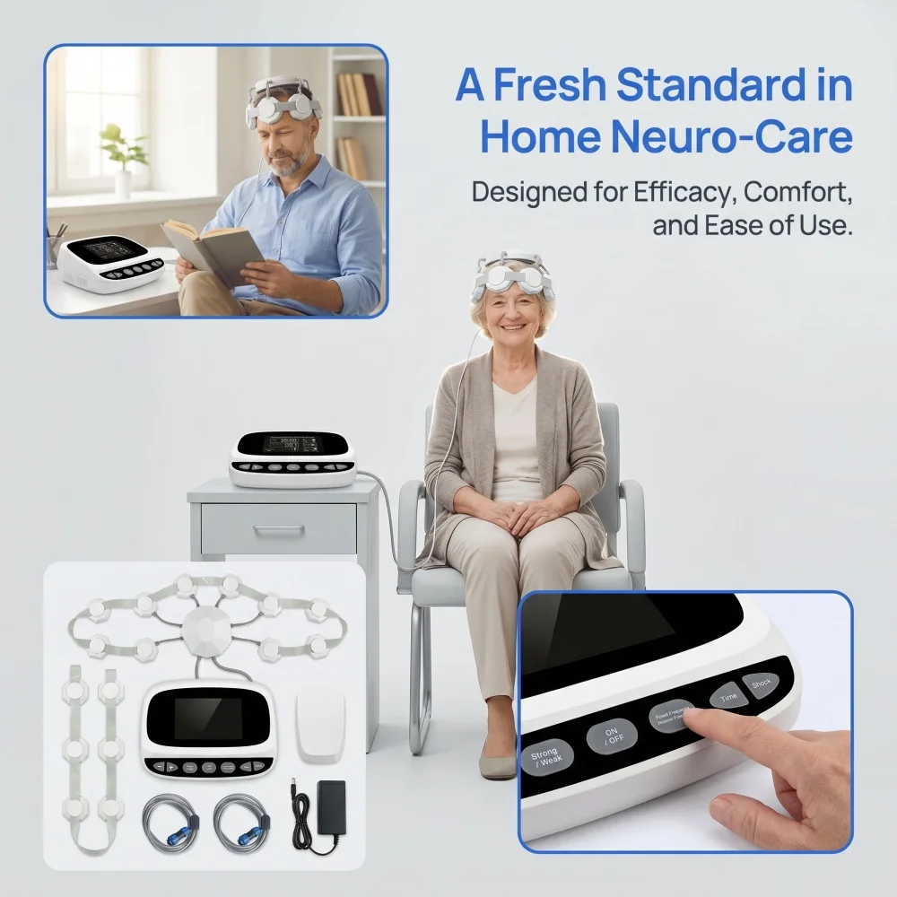 Máquina rTMS Dawfek, Estimulador Magnético Transcraneal, Dispositivo de Terapia para la Salud Cerebral, Reparación de Nervios, Trastornos de Ansiedad, Pérdida de Memoria, Uso Doméstico