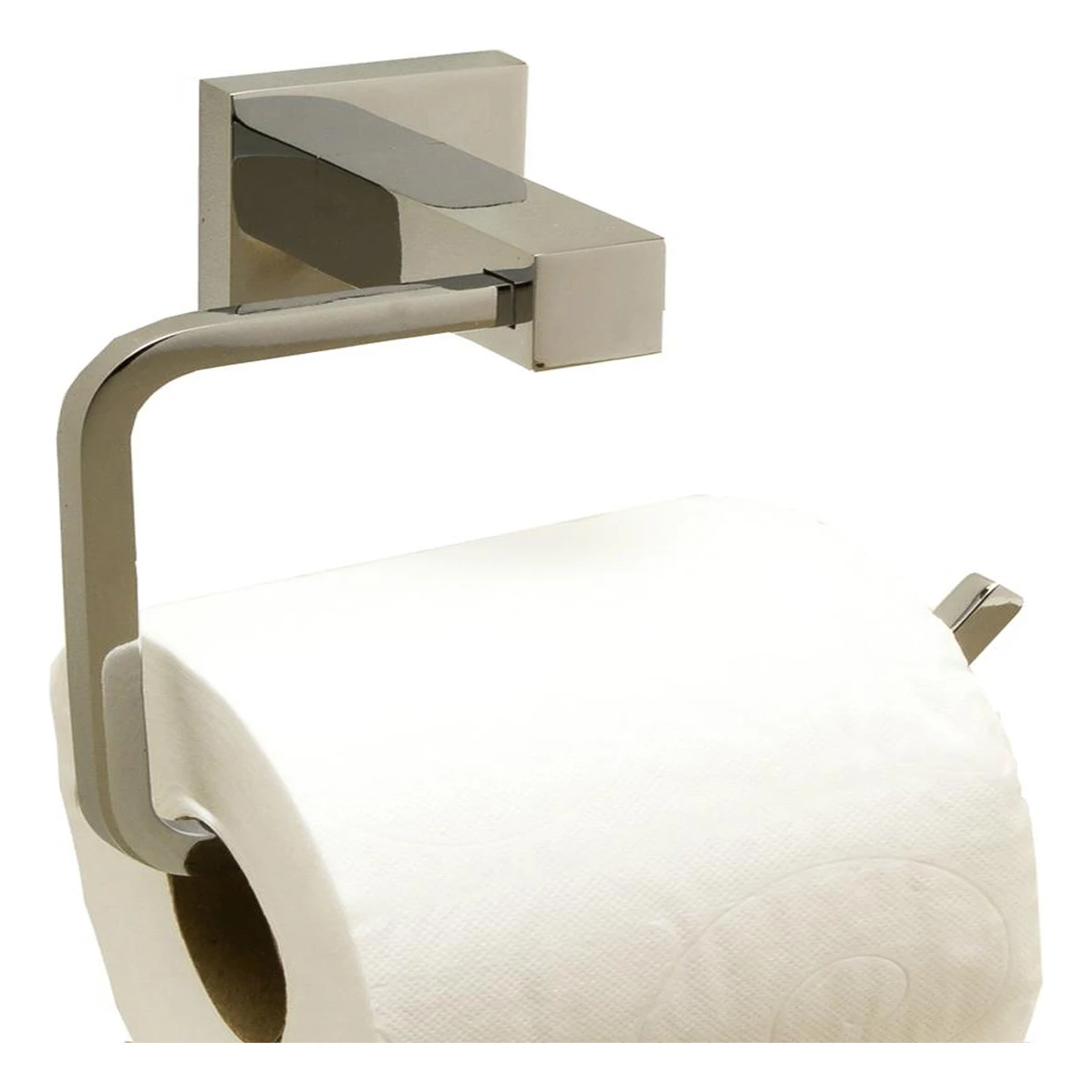 Porta Papel Higienico Banheiro Quadrado Cromado Aco Inox C6951f