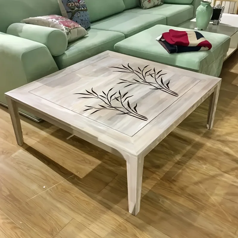 Conjunto de estêncil grande de flor selvagem de 3 peças 7,9 × 15,8 polegadas - modelo de spray de planta floral e rústica de primavera reutilizável para parede, piso, cerca