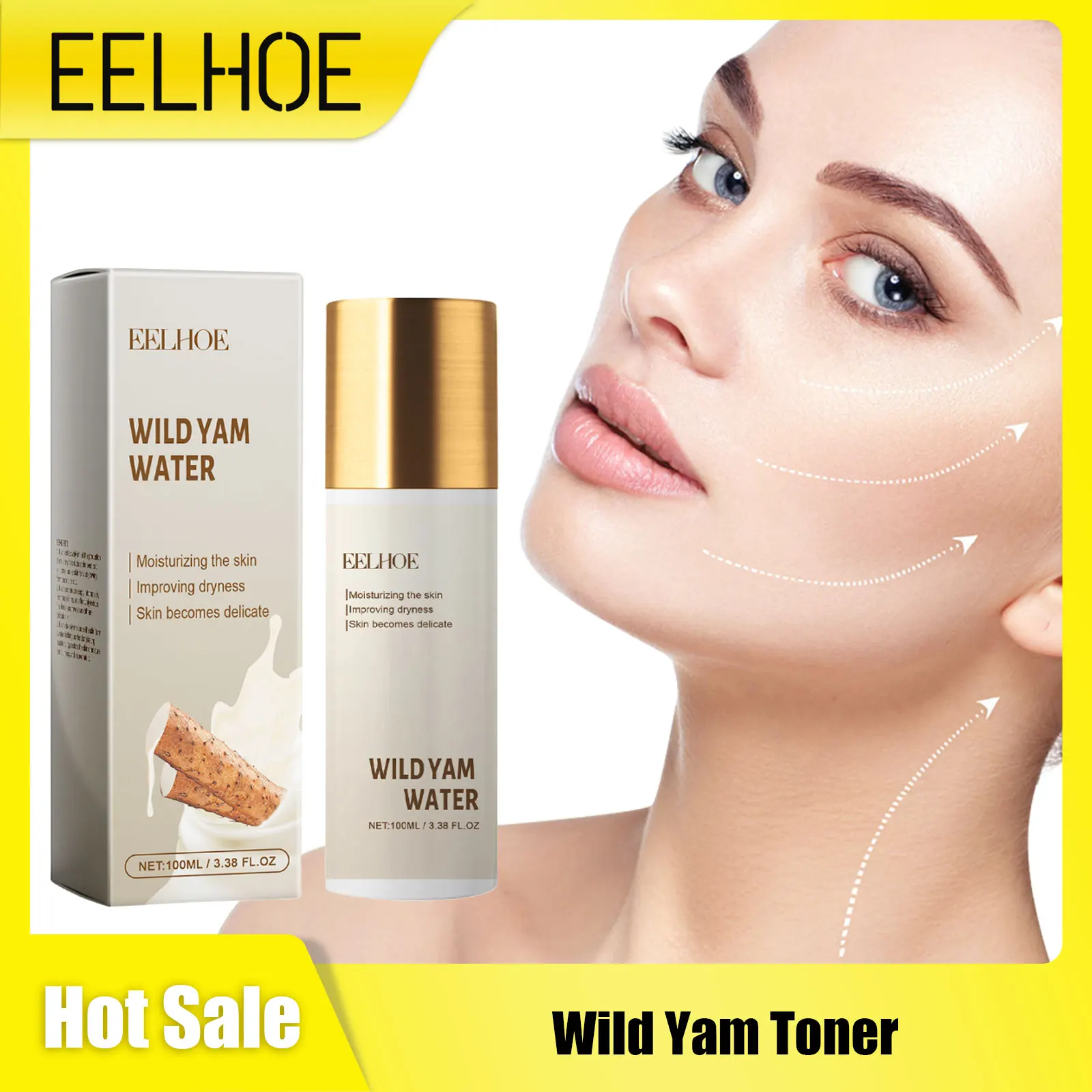 

EELHOE Wild Yam Water For Facial Oils Repair Skin Long Lasting Moisturizing Facial Contour Fade Dark S-pots Organic Toner 100ml