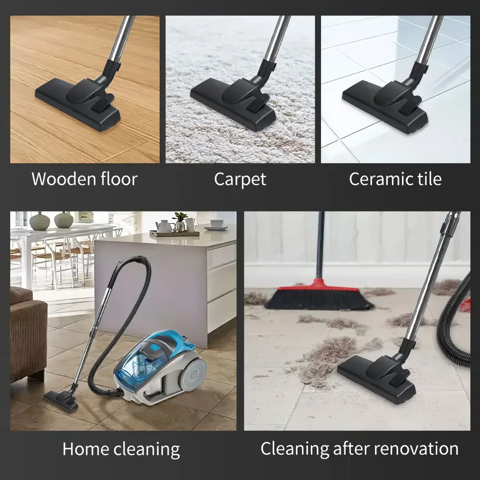 مكنسة كهربائية سلكية 1200 وات 15 كيلو باسكال رطبة وجافة ذات الاستخدام المزدوج محمولة متعددة الوظائف لإزالة الغبار والعث للأجهزة المنزلية