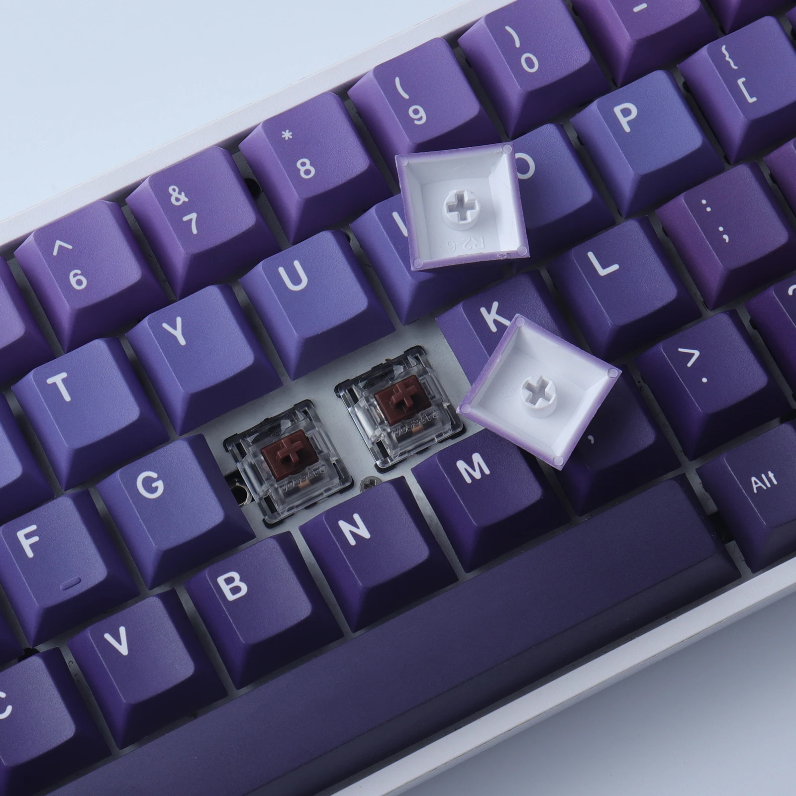 Imagem -04 - Gmk-keycap de Gradiente Azul Roxo Keycaps Pbt Perfil Cereja Dye-sub Personalizado para Interruptores mx Teclado Mecânico 126 Teclas