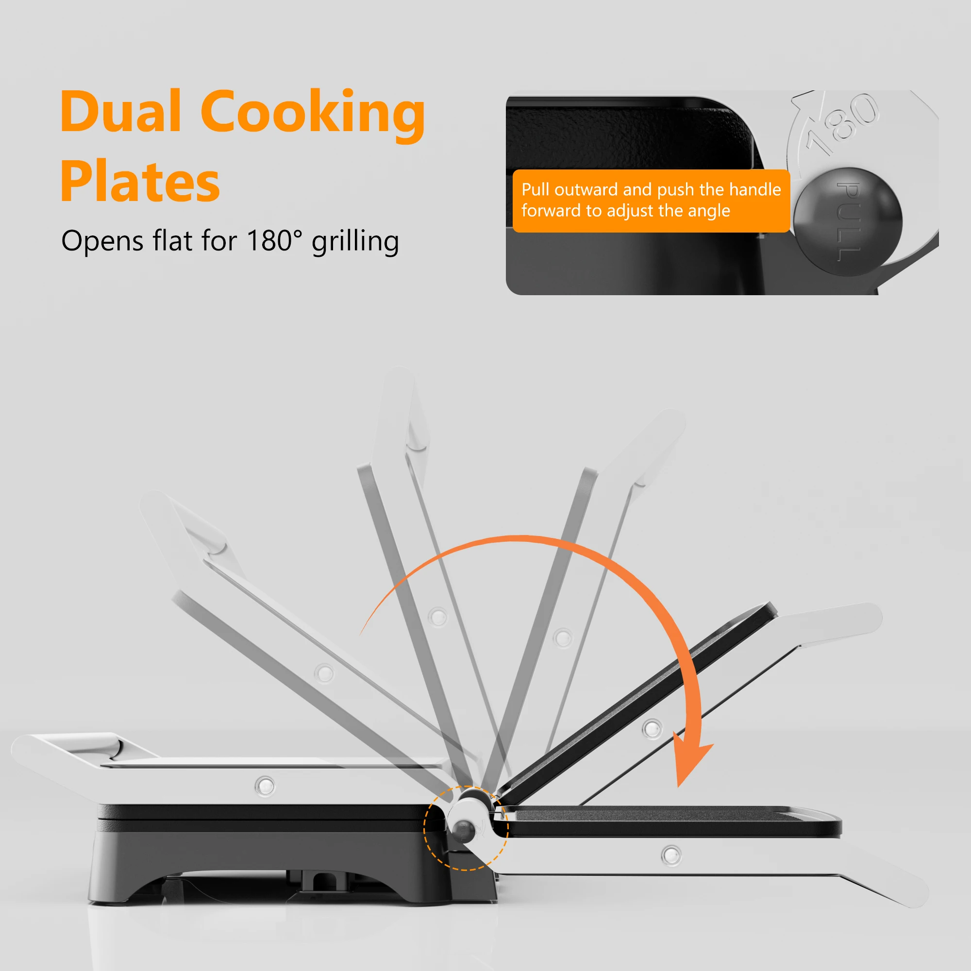 Panini Press Grill Indoor Sandwich Maker with Temperature Setting, 4 Slice Non-stick Grill, Opens 180 Degrees, 1200 W