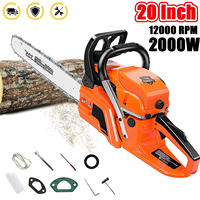 20 Inch Gasoline Chain Saw 2 Stroke Chain Saw Machine 2000W High Power Logging Chain Saw Household Arboriculture Cutting Machine