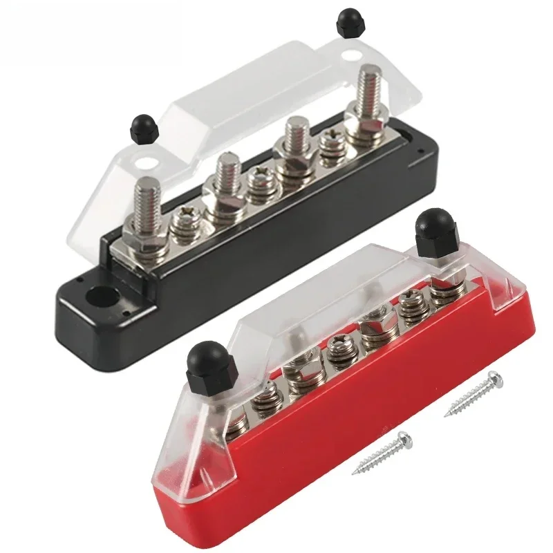 Positive Negative Battery Bus Bar Power 12V Distribution Block 4 X M6 Car Terminal Block Studs 3 X M4 Terminal Bus for RV Boat