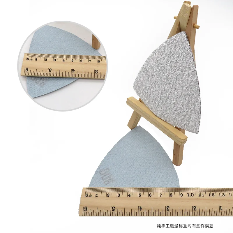 90x90x90mm segitiga Hook & Loop kering amplas 60-90 1000 Grit segitiga amplas