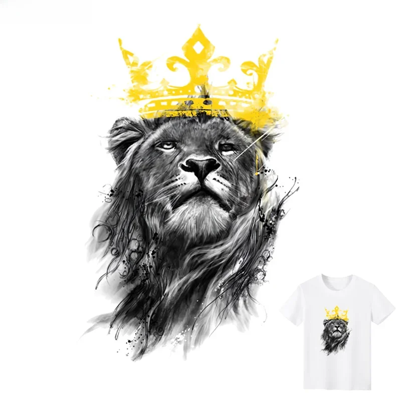 DITALING-Autocollant thermocollant pour vêtements, patch de discussion, transfert de chaleur, applique sur veste, t-shirt bricolage, couronne, animal