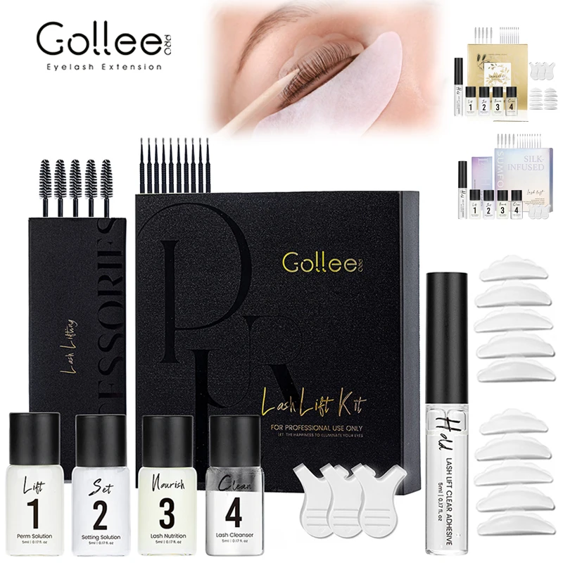 Gollee novo original cílios levantamento perm retenção 4-6 semanas lash lift conjunto para lash modelador cílios perm kit tratamento conjunto de