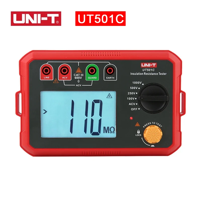 UNI-T UT501 UT502 جهاز اختبار مقاومة العزل مقياس المقاومة الرقمي Megohmmeter المهنية أوم قياس تستر الفولتميتر