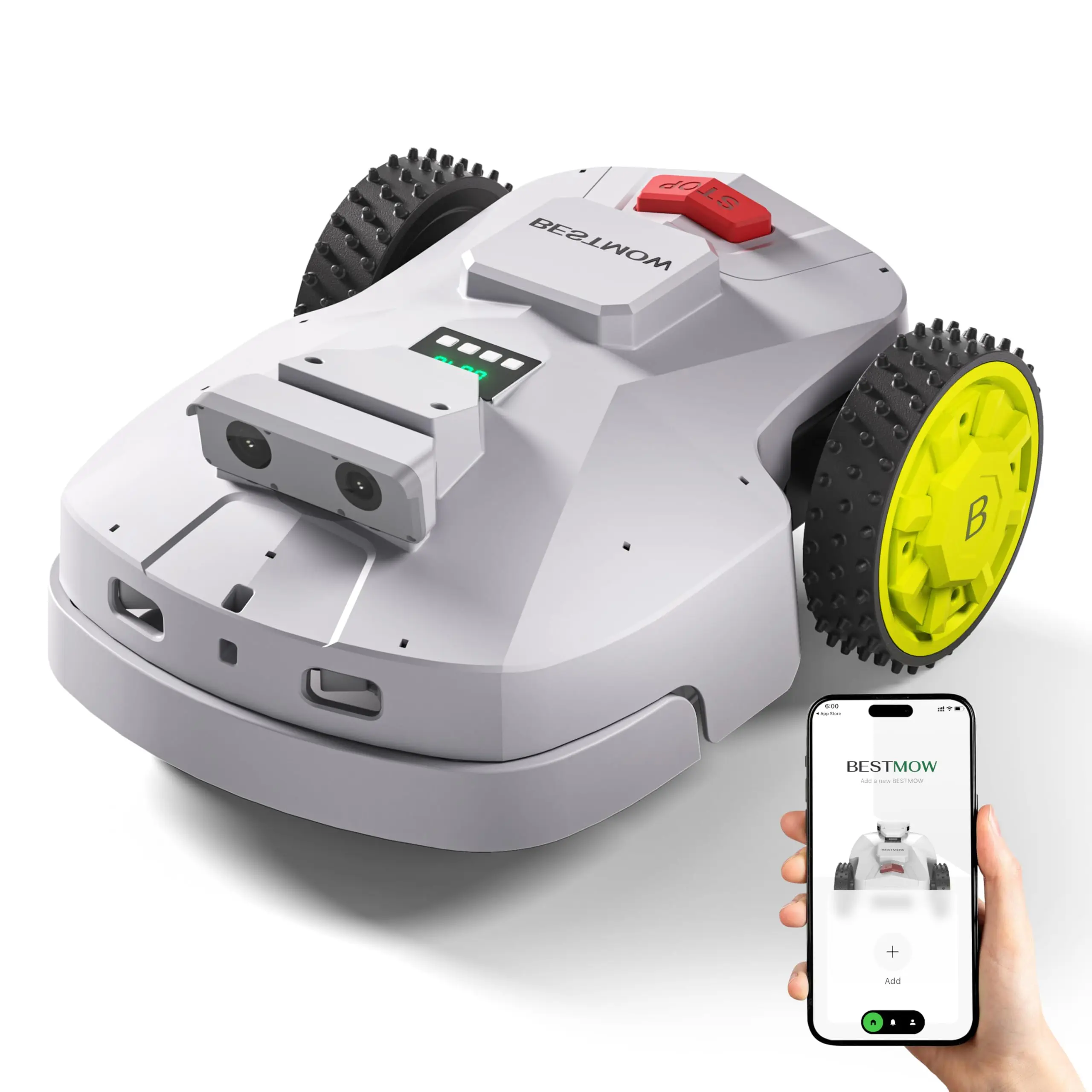 

NEW QUALITY SALES ON Robot Lawn Mower — 1.5 Acre Ultra Quiet Self Charging Robot Mower, Up to 4 inches Cutting Height, Robotic