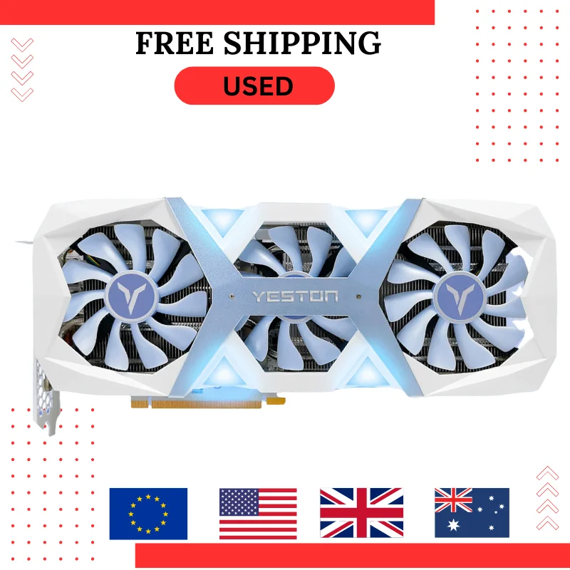 Tarjeta gráfica de PC Yeston RTX 4060 Ti 8G GDDR6 usada, potente sistema de refrigeración, Control de ventilador inteligente, frecuencia de núcleo múltiple