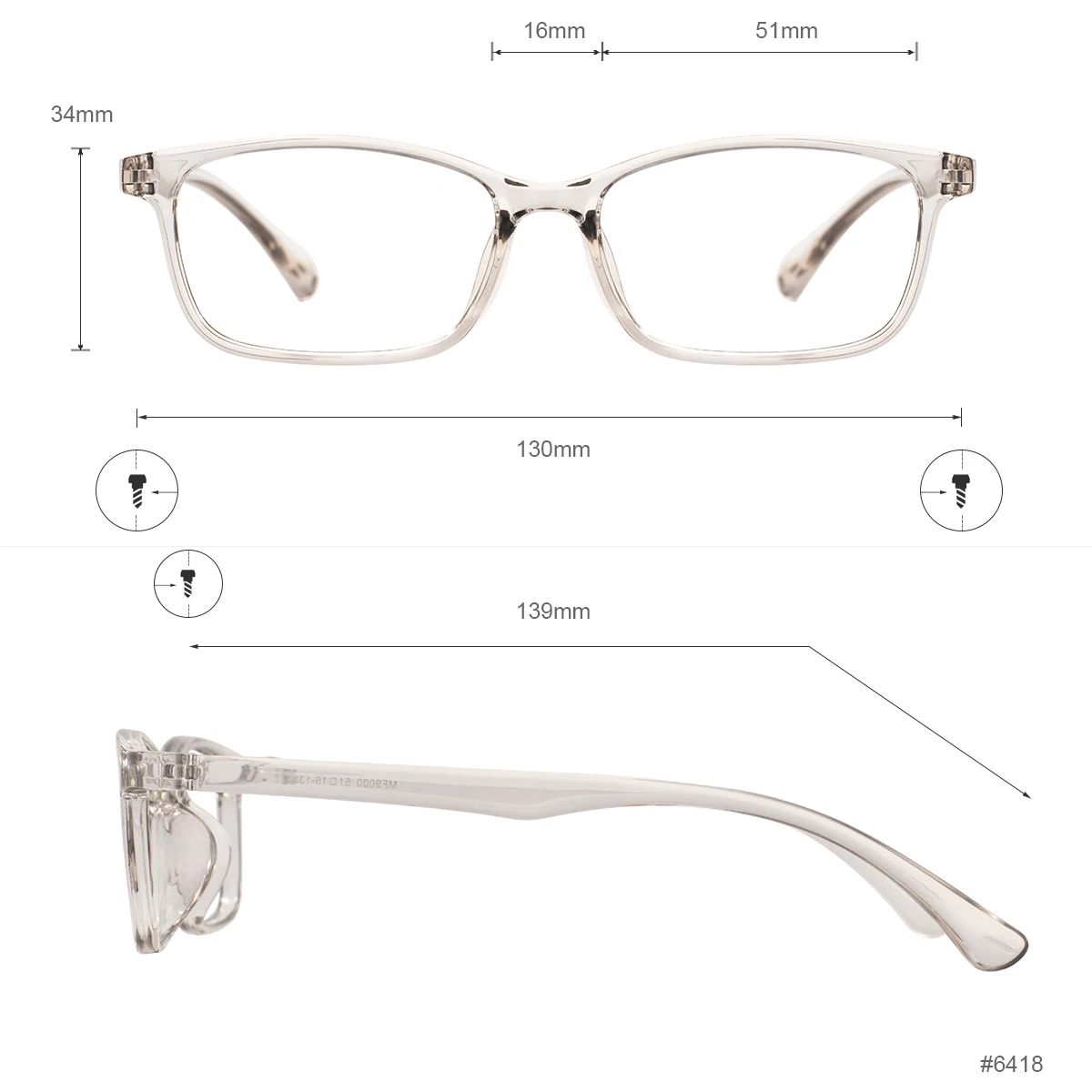 Fashion TR90 Lightweight Men and Women Black Clear Spectacle Rectangle Plastic Glasses Frames For Prescription Optical Lenses