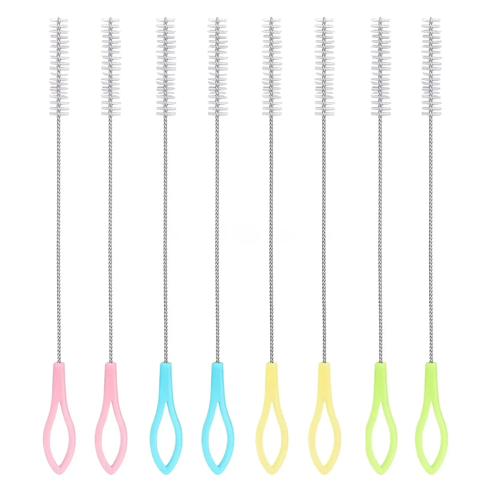 Brosses à paille en Nylon et acier inoxydable, nettoyage de canaille à boire, tuyau supplémentaire, brosse de nettoyage pour gobelet, tasse à Sippy, bouteille, paille