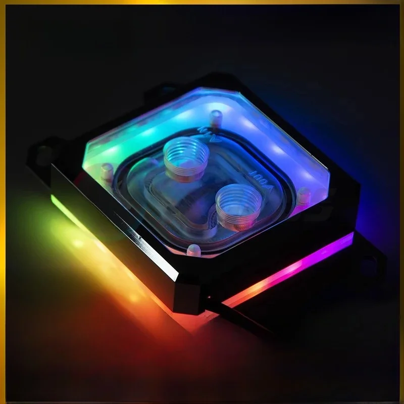 FREEZEMOD RGB CPU Water Block dla AMD AM4 AM5, metalowa rama + akrylowa osłona, Aurora 5V ARGB SYNC, AMD-PK5E — zdjęcie 2