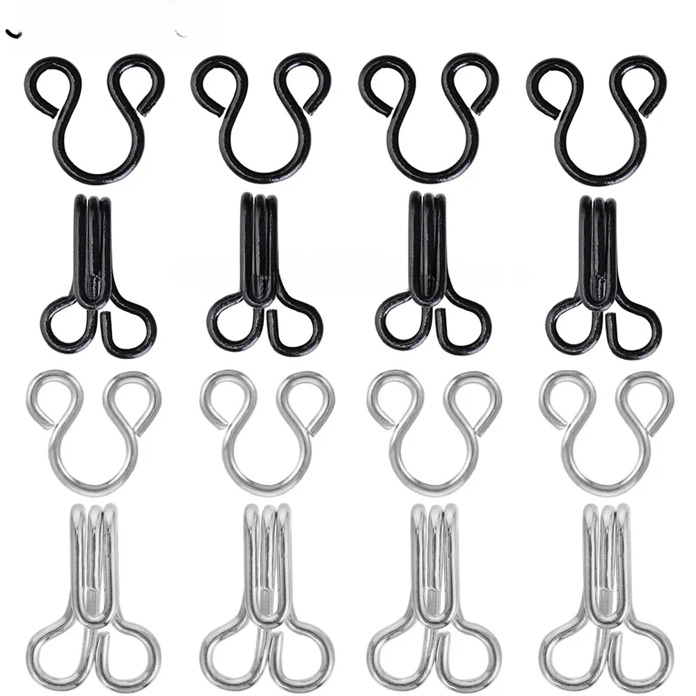 100 ensembles de crochets à coudre et loquet à œil 11.5-17mm, grands crochets et fermeture des yeux pour soutien-gorge, vêtements, pantalons, jupe, couture, artisanat de bricolage