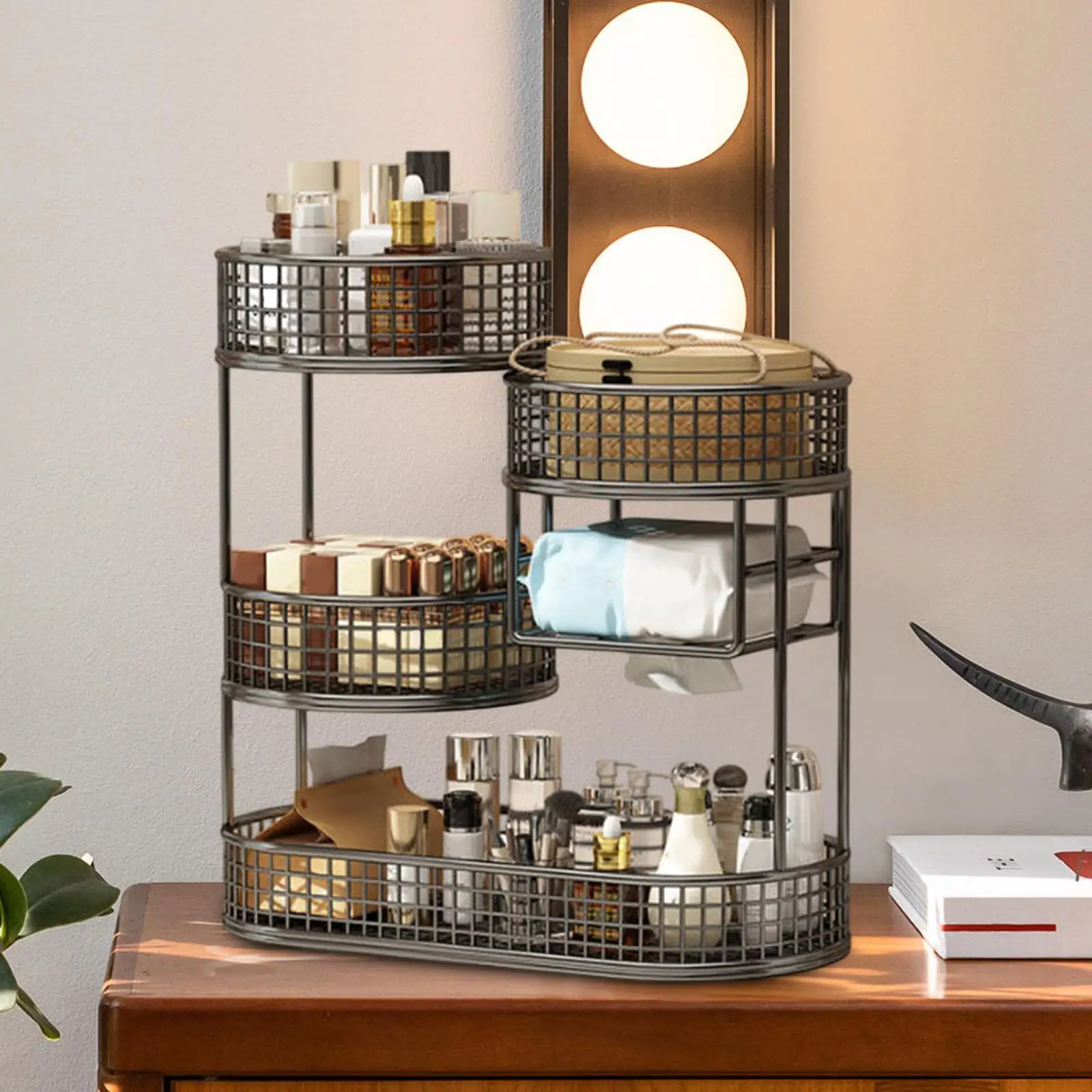 Fruit Vegetables Storage Rack Containers Portable Table Centerpiece Storage Stand Save Space Multi-layer Round Storage Baskets