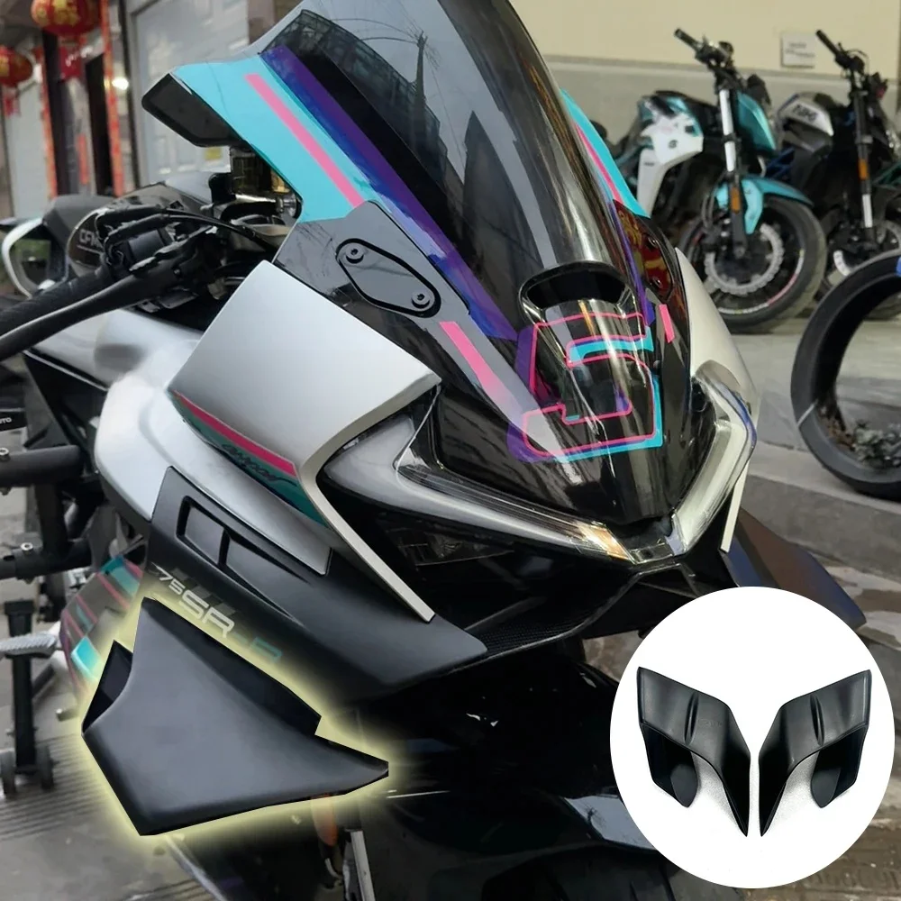 Pour CFMOTO 675SR 675SR-R côté avant de moto pour CFMOTO 675SR 675SR-R 675 becquets nus déflecteurs d'aile de carénage à ailes fixes