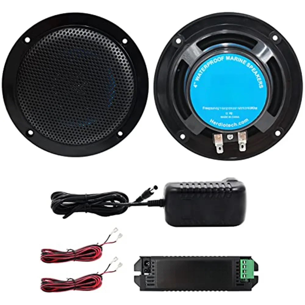 Herdio 4 ''320W haut-parleurs Bluetooth de plafond 2 voies haut-parleurs de plafond encastrés pour salle de bain cuisine Home cinéma noir étanche