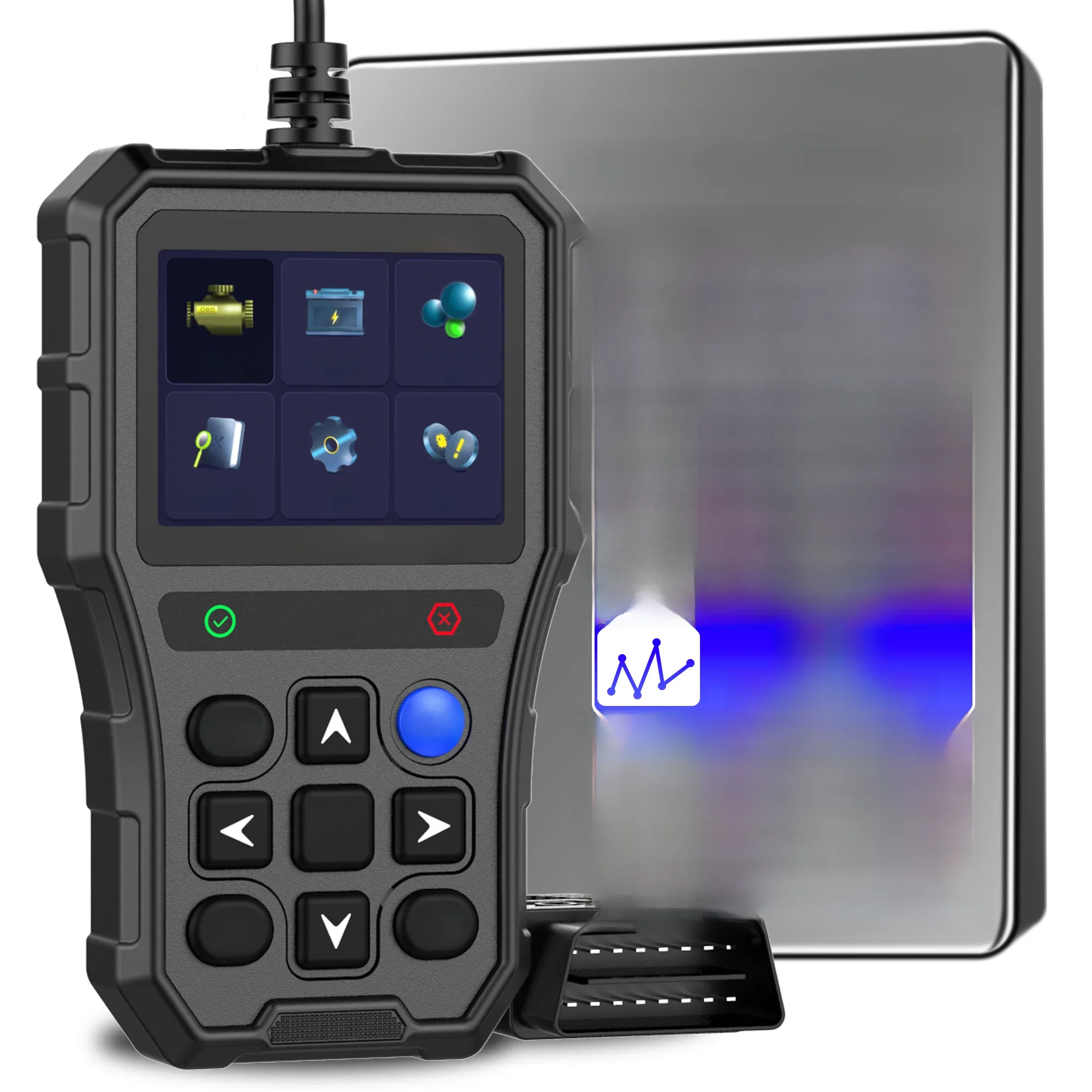 Profissional OBD2 Scanner Diagnostic Tool, Check Engine Light, Vehicle Code Reader, Falha do carro