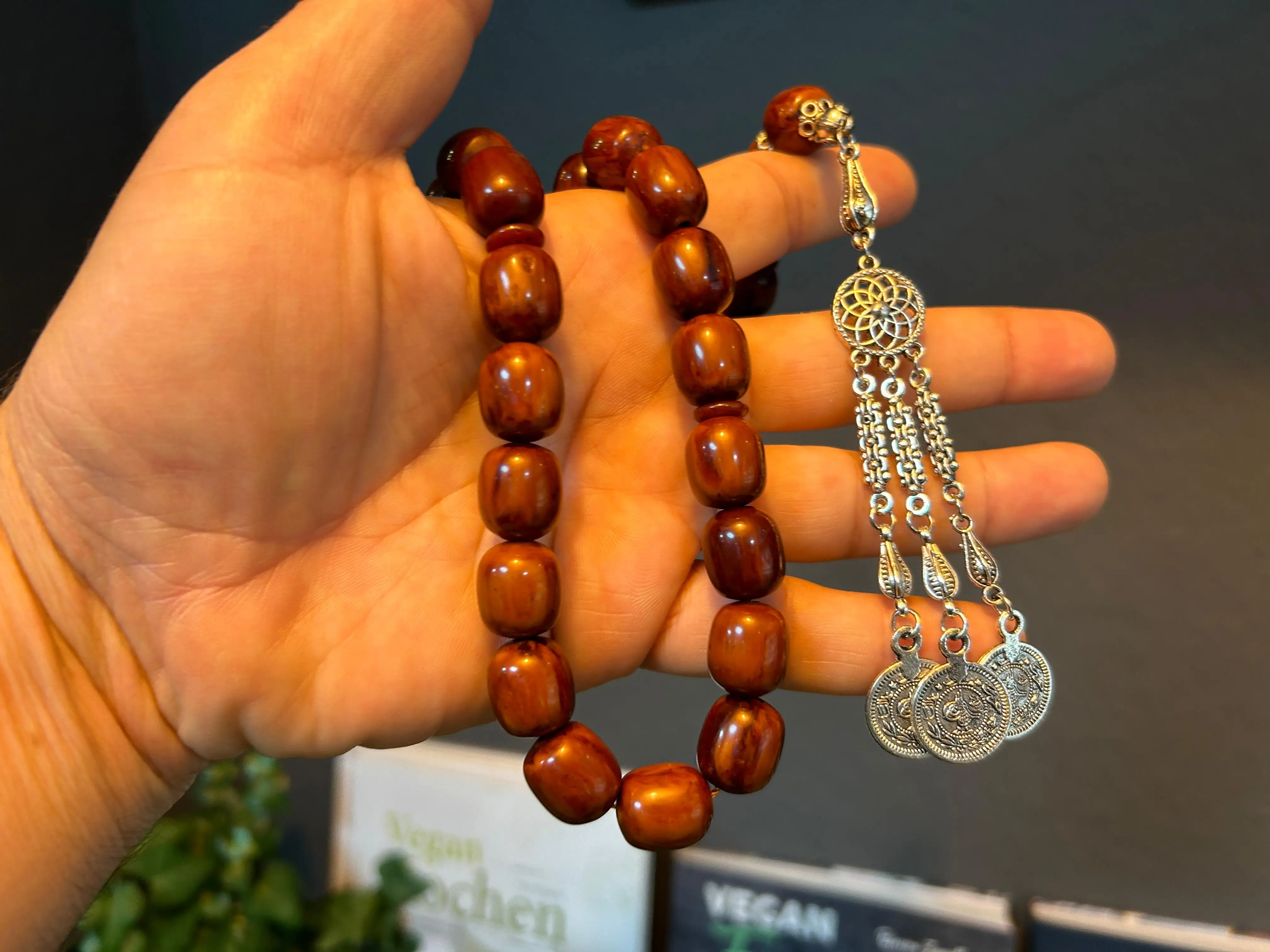 Bakelite Ottoman Rare Faturan  German Amber Sandalous Misbaha Prayerbeads Rosary Tasbih Tesbih İslam Subha T58