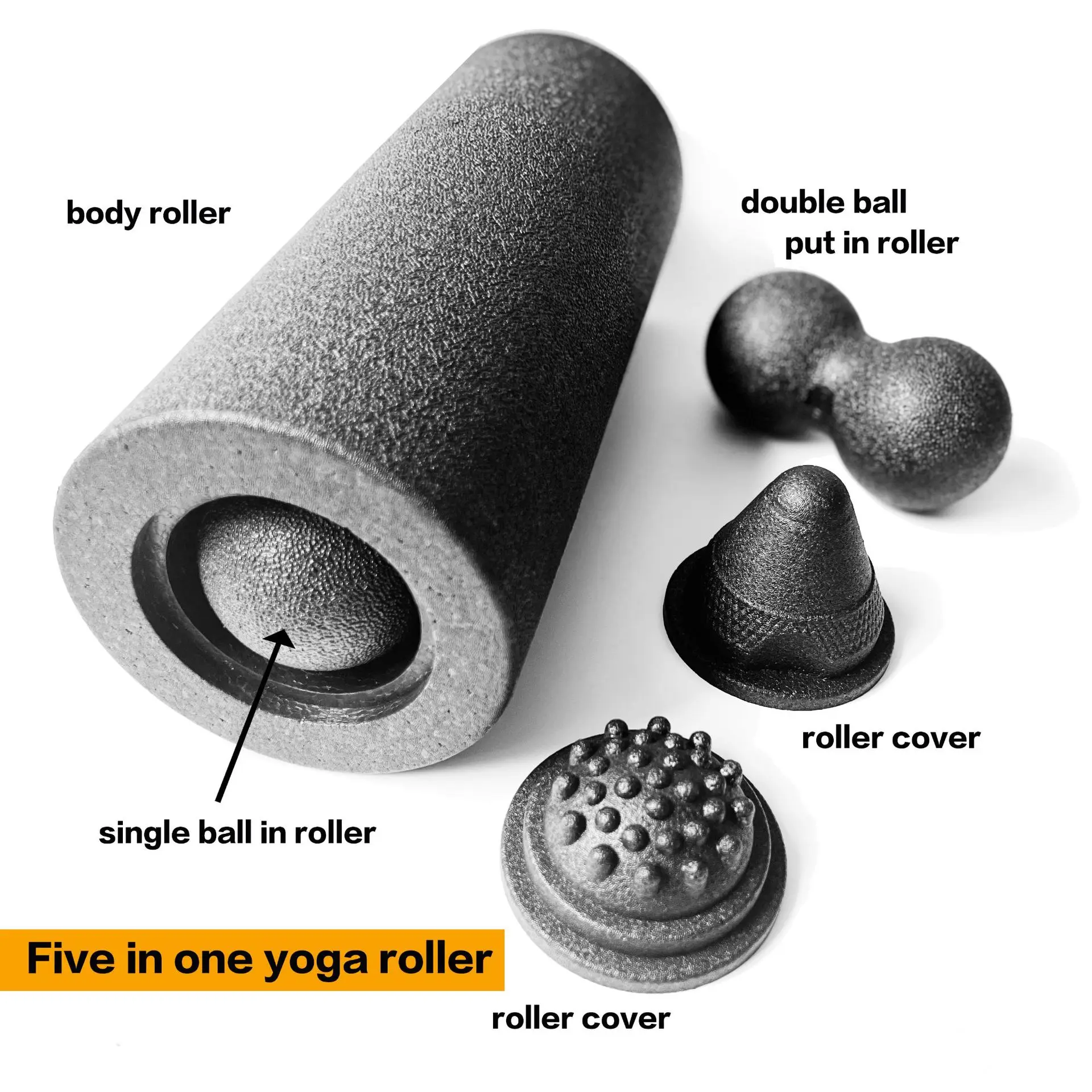 5 in 1 Foam Roller Massage Balls Set for Shoulders/Trigger Point/Myofascial Release Muscle Strengthening & Recovery Kit