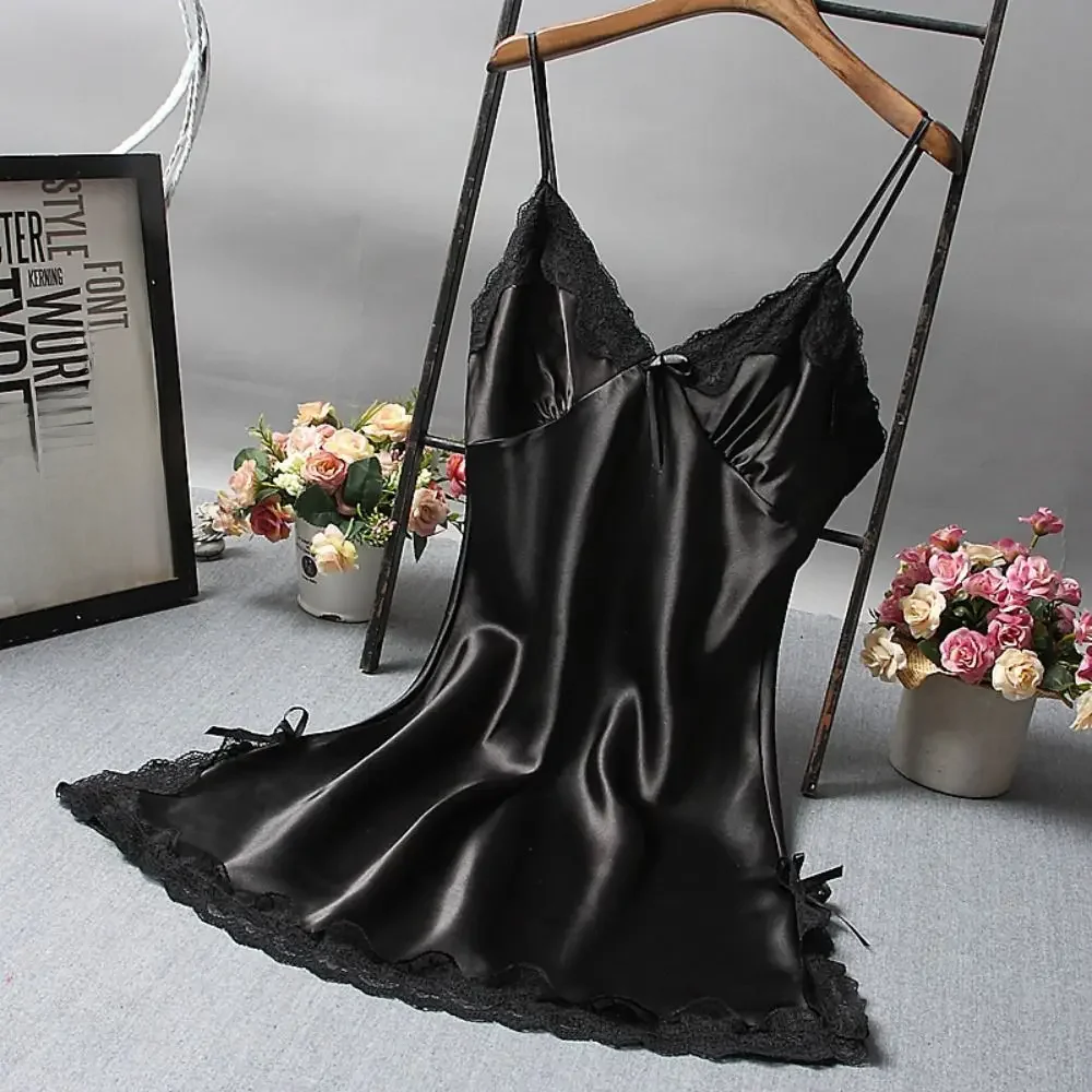 Sexy dentelle Patchwork Camisola Lingerie nuisette mariage robe en soie vêtements de nuit chemise de nuit vêtements femmes chemises de nuit vêtements de nuit sexy